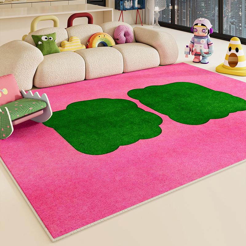 Living Room Carpet Non-slip Waterproof Dirt-resistant Floor Mat Colorful Letter Cute Pattern Rug Large Size Home Decoration Mat