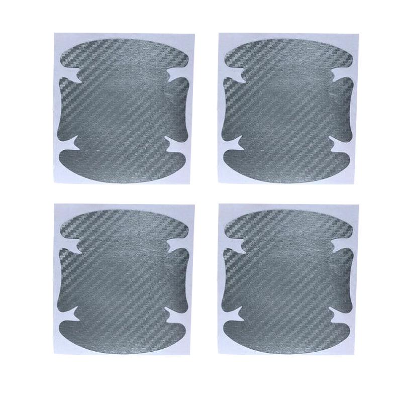 4Pcs Car Door Handle Stickers 3D Carbon Fiber Film Scratches Cover Car Stickers Universal Protector Sticker Auto Accsesories
