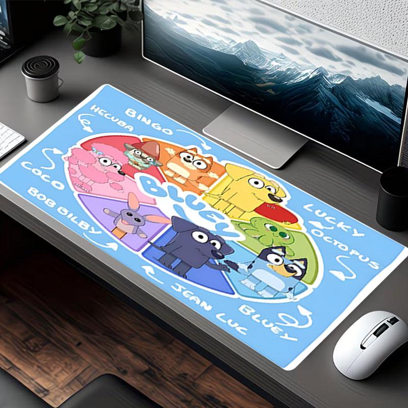 Bluey Print Mouse Pad, for Keyboard Pad Laptop PC Mat for Office Home Use, Desk Decor, Perfect Birthday Gift for Gamers
