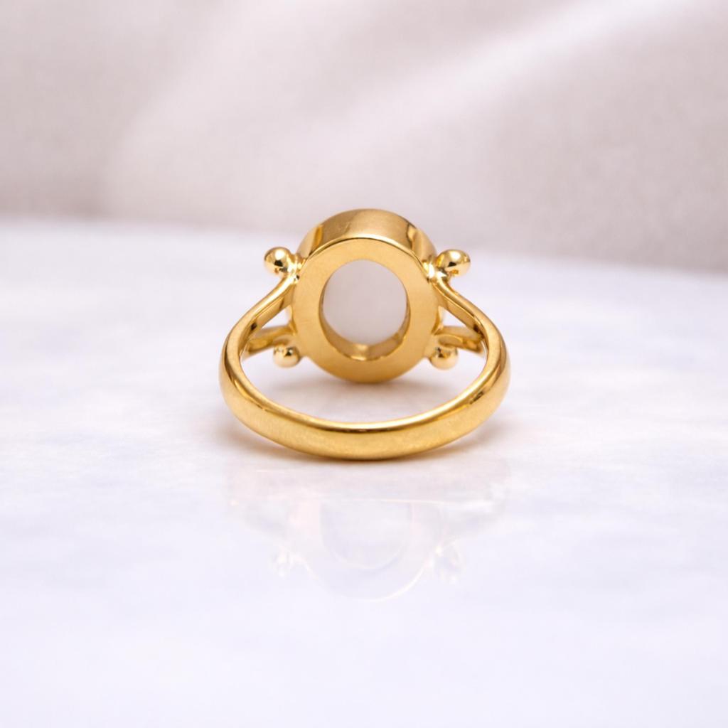 Rainbow Moonstone Statement Ring, 925 Sterling Silver Jewelry, Handcrafted Minimalist Gold Fill Ring, Promise Ring