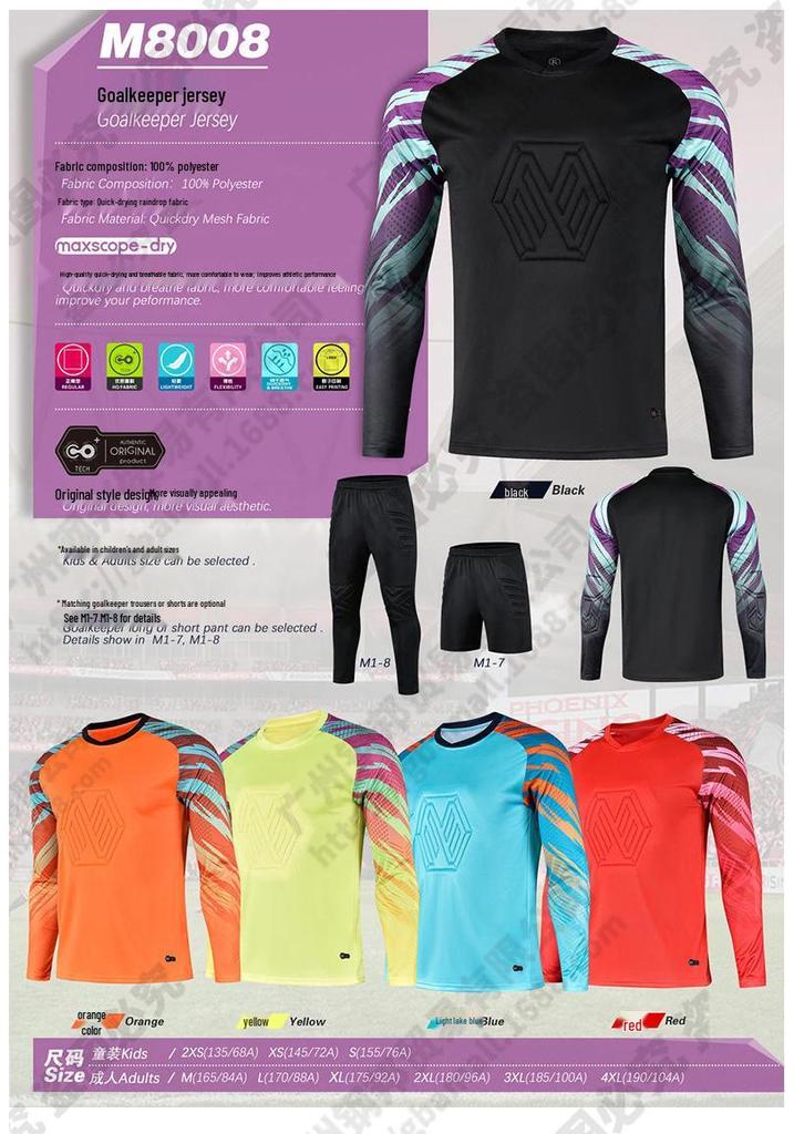 Unisex Long Sleeve Goalkeeper Kit: Protective Jersey & Pants for Training and Competition