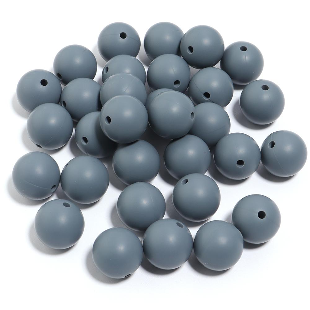 20pcs/Lot 12 15mm Candy Color Round Acrylic Imitation Silicone Beads Round Spacer Loose Bead for DIY Jewelry Making Accessories