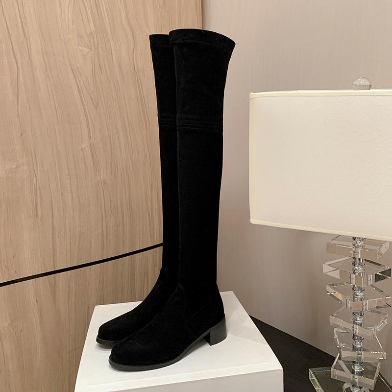 

SW sexy boots~ 2025 autumn and winter new knee female knight women s shoes thin boots elastic high boots 34