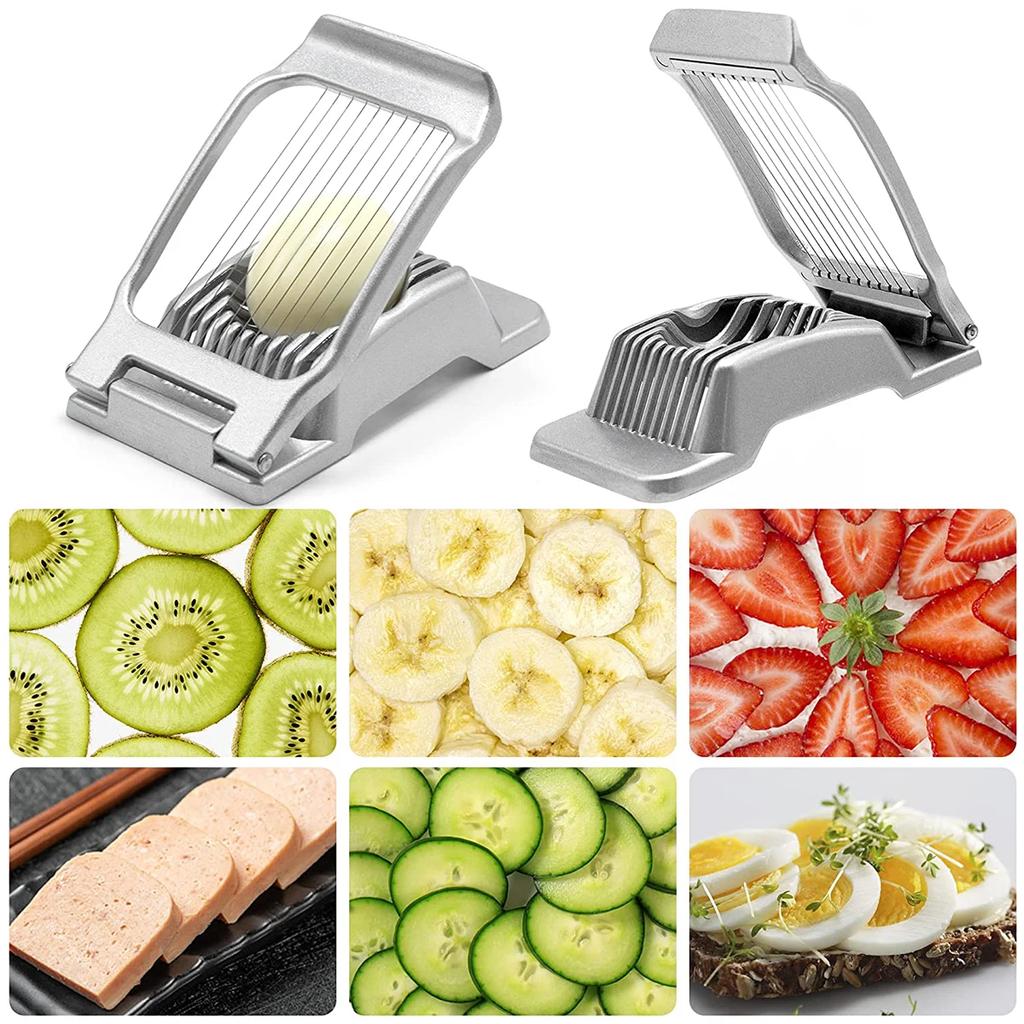 Egg Slicer Heavy Duty Aluminium Alloy Egg Slicer Cutter for Hard Boiled Eggs Multipurpose Egg Cutter Mini Manual Egg Slicer