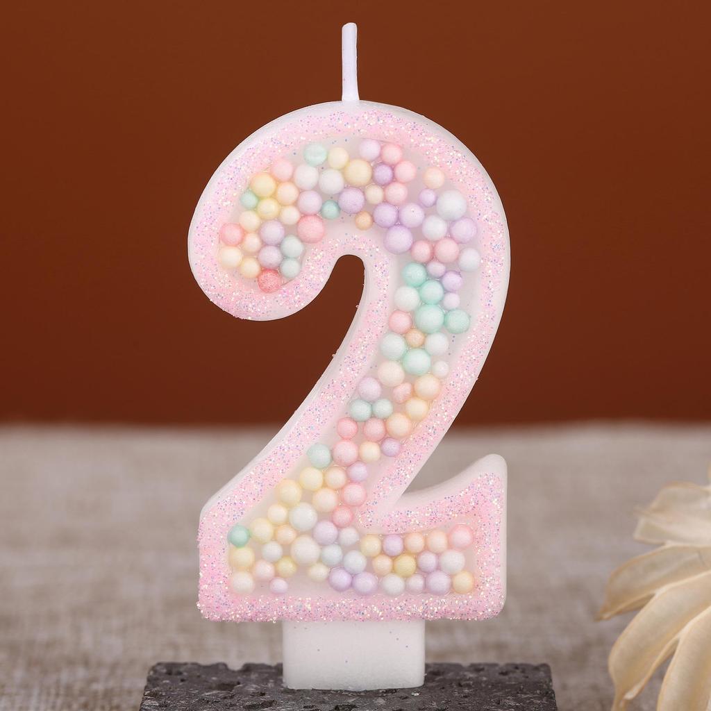 Macaron Foam Birthday Candles - Creative Number Cake Decorations for Kids