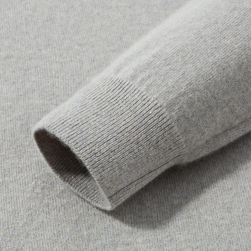 LUOZI Men's Stand Collar Half-Zip Cashmere Sweater