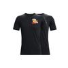Under Armour Trainings-T-Shirt mit Cartoon-Print, locker, bequem, Rundhalsausschnitt, kurzärmelig, Herren-Tops, Schwarz 1366449-001