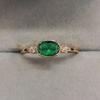 Nuovi Anelli Romantici Delicati Per Donna Cristallo Verde Zirconia Cubica Colore Oro Matrimonio Fidanzamento Anello da Donna Gioielli di Moda
