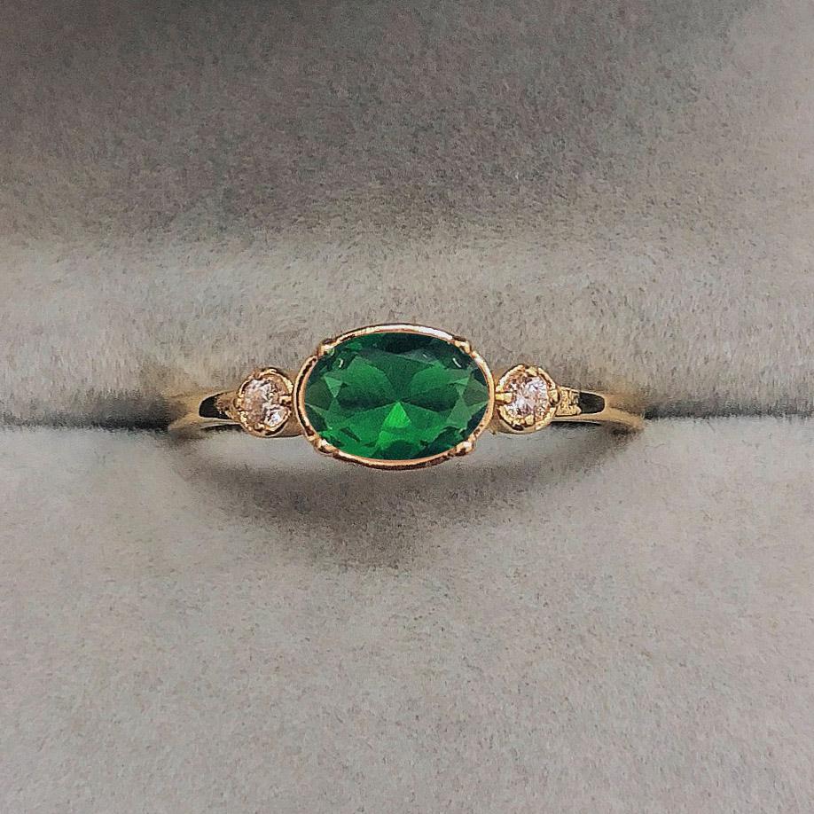 Nuovi Anelli Romantici Delicati Per Donna Cristallo Verde Zirconia Cubica Colore Oro Matrimonio Fidanzamento Anello da Donna Gioielli di Moda