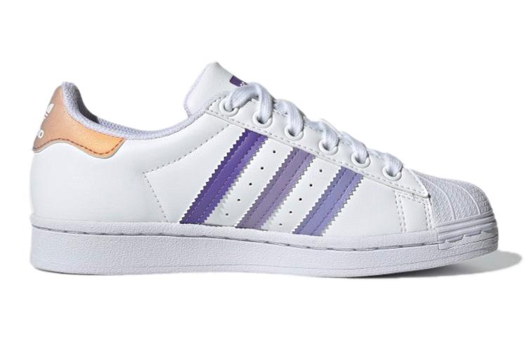Adidas Originals SUPERSTAR J Low top Kids' Skateboarding Shoes Classic White Purple GY3313