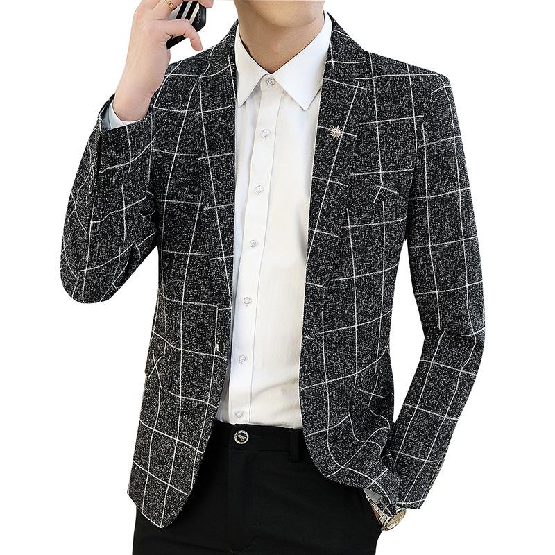 Мужской повседневный костюм Корейская версия Тонкий пиджак Мужская ...