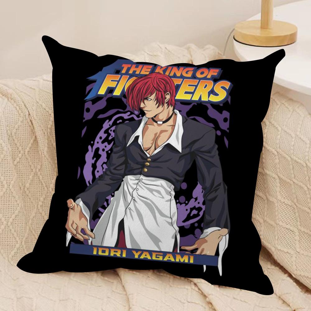 K-KOF TheKing of F-Fighter Cushion Cover Silky Short Plush Double-Sided Printed Pillow Case for Sofa All Seasons Home Decor Gift