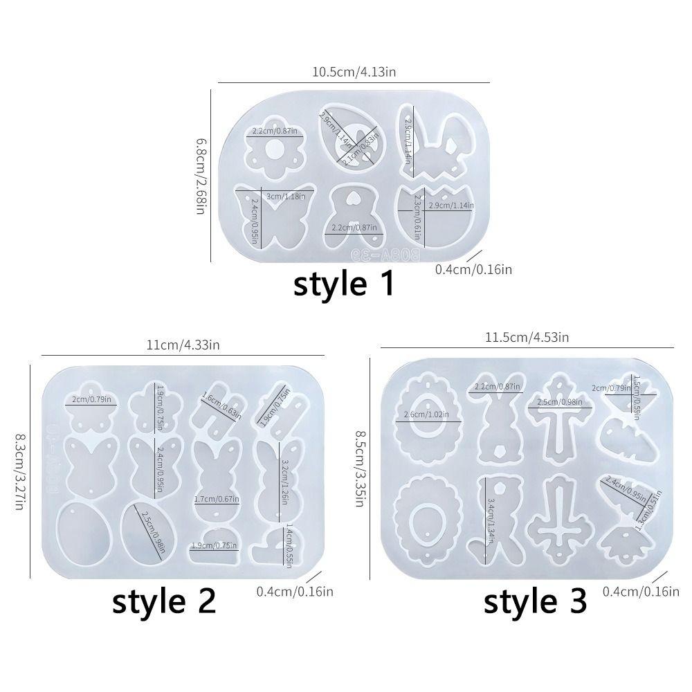 Cute Easter Silicone Mold Non-toxic Non-stick Rabbit Egg Epoxy Mold DIY Crafts Reusable Earring Casting Mould Candle Making