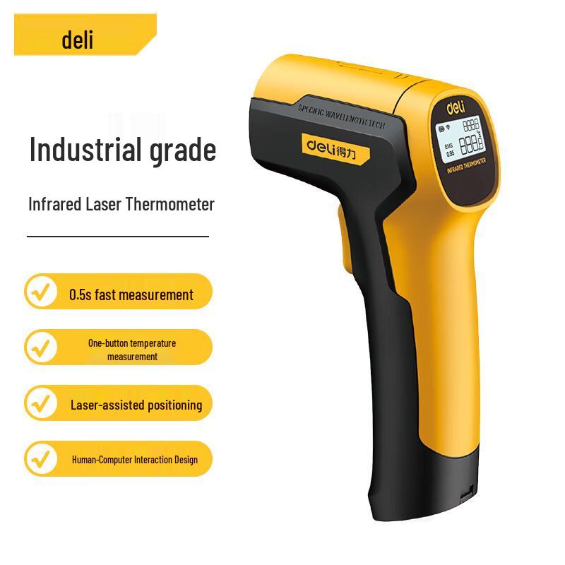 Deli High-Precision Industrial Infrared Thermometer for High and Low Temperatures