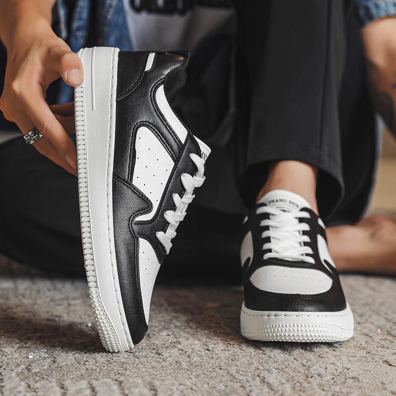 Men Casual Shoes Breathable Black and White Fashion Sports Shoes Board Shoes