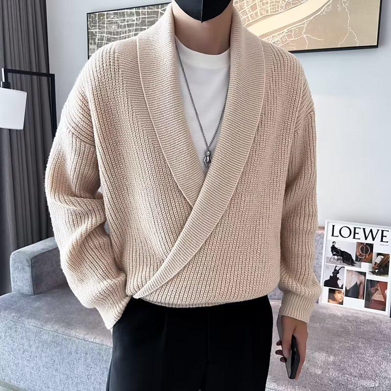 Herbst/Winter 2025 Herren V-Ausschnitt Lockerer Freizeit Pullover Strickware Oberteil