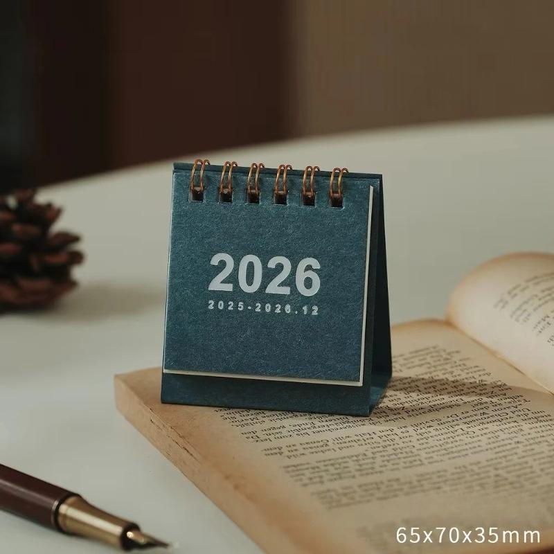 2026 Mini Desktop Calendar - Spiral-Bound Office Decor with Creative Designs, Perfect for Scheduling & Workspace Organization