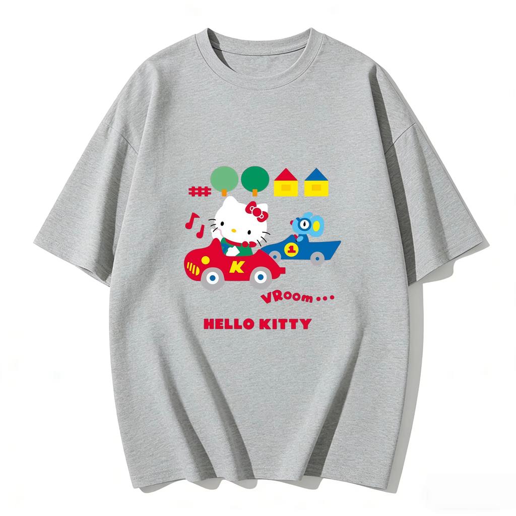 2026 new Summer HelloKitty Cute Graphic Tee Casual Short Sleeve Cotton Top for Women Girls Kawaii Cartoon Print Streetwear