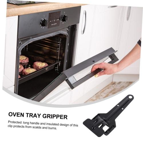 PHENOFICE Oven Tray Extractor, Heat-Resistant Oven Tray Gripper, Clip-Type Hot Plate Holder with Hanging Storage, Cookware, Kitchen Supplies