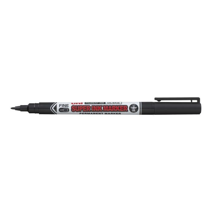 Uni SUPER INK PNA-125 Marqueur permanent pour verre, plastique, carton noir encre pigmentée à huile 0.9 mm fin