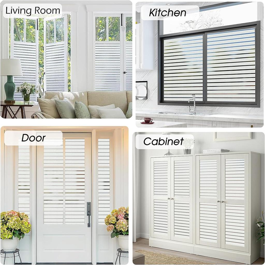 Frosted Striped Cellophane Office Partition Glass Film Balcony Decorative Window Sticker Semi-perspective Glass Film