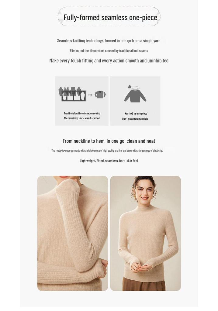 Women's Pure Cashmere Slim Fit Winter Pullover Sweater