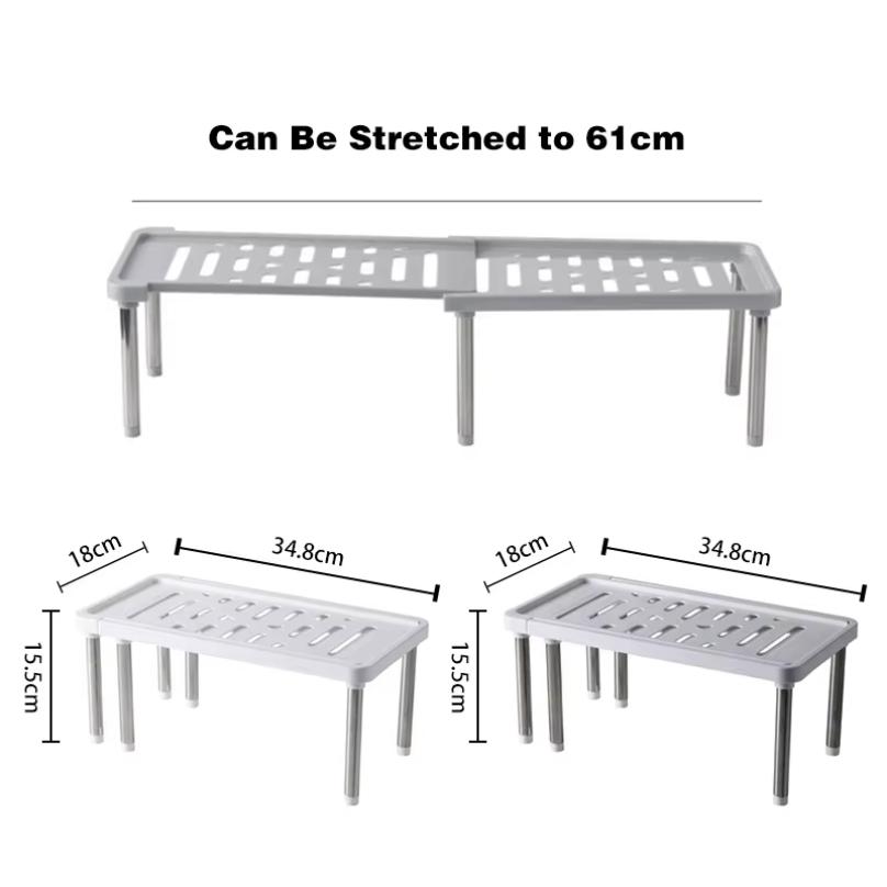 Retractable Storage Rack Kitchen Shelf Organizer Multifunctional Cabinet Layered Dish Seasoning Bottle Finishing Home Supplies