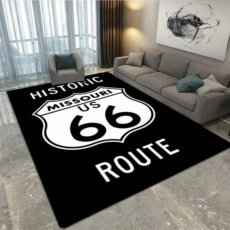 

Historic Route 66 Mother Road Mãe Estrada Area Rug Carpet Rug for Home Living Room Bedroom Sofa Doormat Decor Non-slip Floor Mat 40x60cm