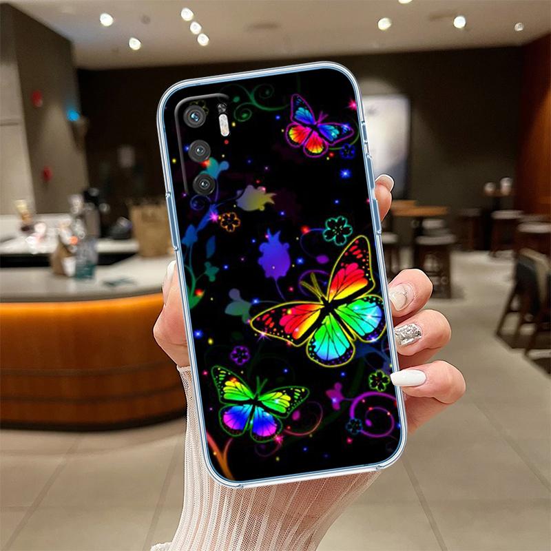 UP22 Colorful Butterfly Transparent Phone Case for Samsung Galaxy A04 A04S A14 A23 A34 A54 M23 M33 M52 M53
