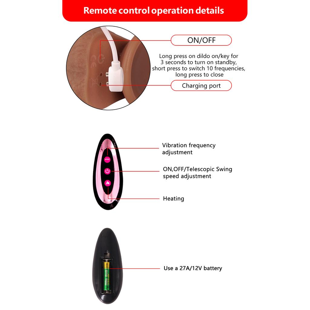 King Cannon Telescopic Swing Vibration Heating Silicone Dildo Masturbation Device Adult Sex Toys Orgasm Artifact