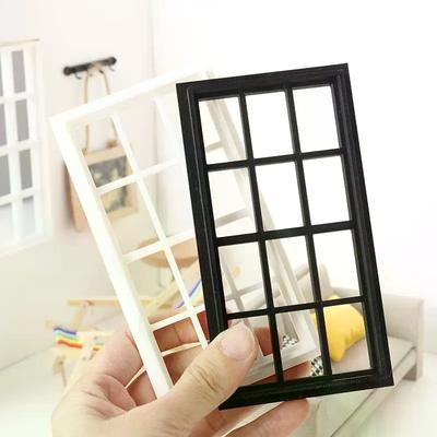 1/12 Dollhouse Simulation Wood Window Frame Model Dollhouse Furniture Decoration Dolls House Micro Scene Accessories