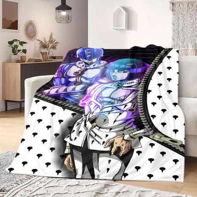 JOJO Anime Flannel Blanket Warm,Comfortable,Suitable for Bedrooms,Sofas,Beds,Chairs,Picnics,Travel