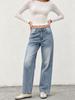 European and American fashion small thinking design sense basic versatile loose straight women's jeans