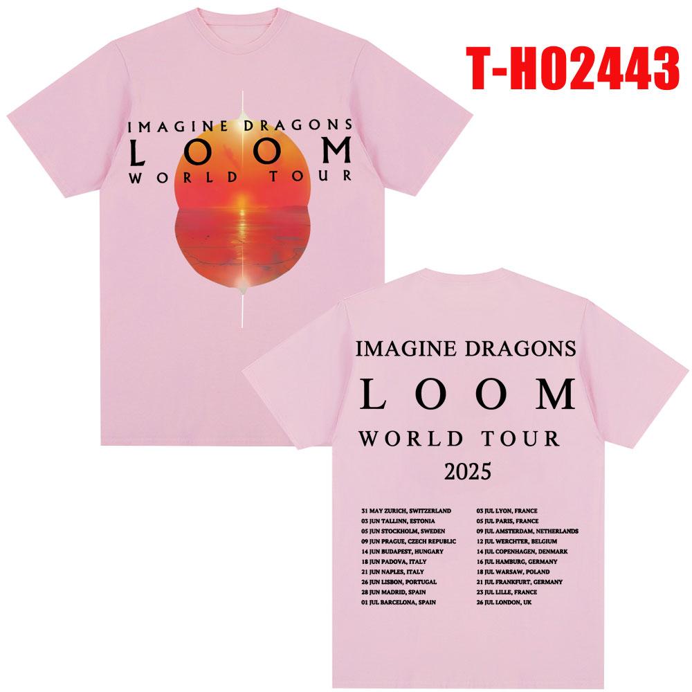 Imagine Dragons Loom Tour T Shirt Men Women Trendy Hip Hop T-shirts 100% Cotton Oversized Popular T Shirts