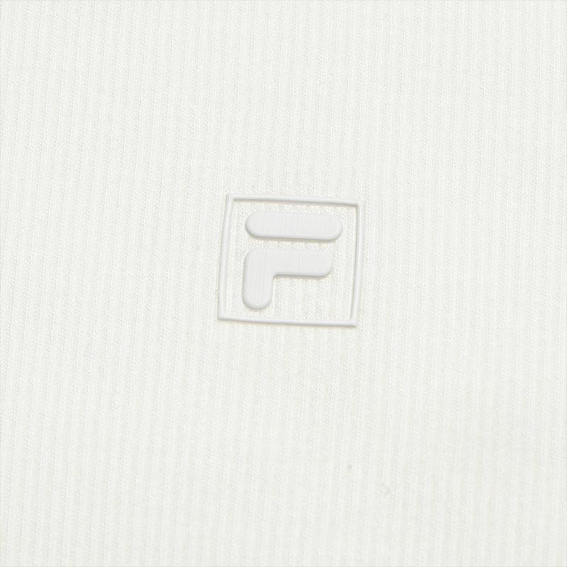 FILA White Fashion Classic Simple Basic Trendy Casual Versatile Comfortable Slim Knit Short Sleeve T-Shirt Women tops Cloud-White F11W623121FWT