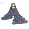 Women Heavy Chiffon Hijab Scarf Premium Chiffon Muslim Hijabs Plain Good Stitching Maxi Wrap Solid Color Musulman Femme Shawls