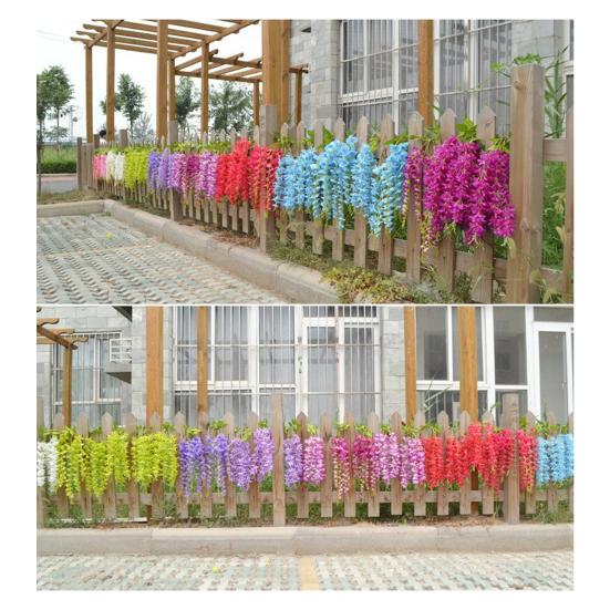 Hanging Artificial Flower Vine UV Resistant Indoor Outdoor Fake Silk Flower Garland Home
