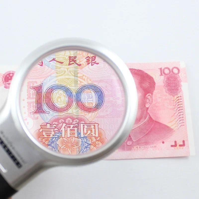 3X Folding Lamp Loupe Magnifier Reading Portable Handheld Illuminated Magnifying Glass with 2 LED Lights for Newspaper