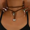 New 1-piece Personalized Fashion Velvet Turquoise Beaded Necklace