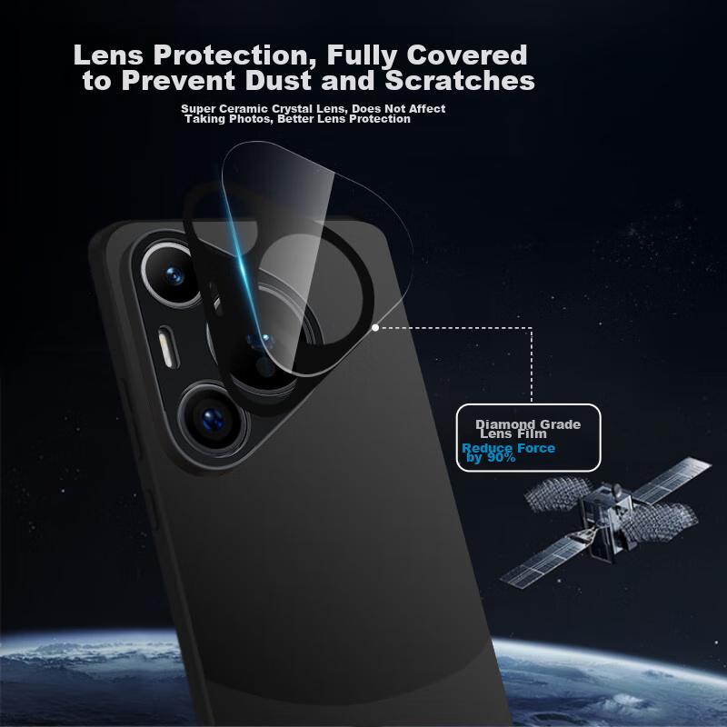 Phone Case for Huawei Pura70Pro, for Huawei Pura70Pro/P70Pro+, Color-Block Frosted Protective Case with Full Lens Protection And Shockproof, Black