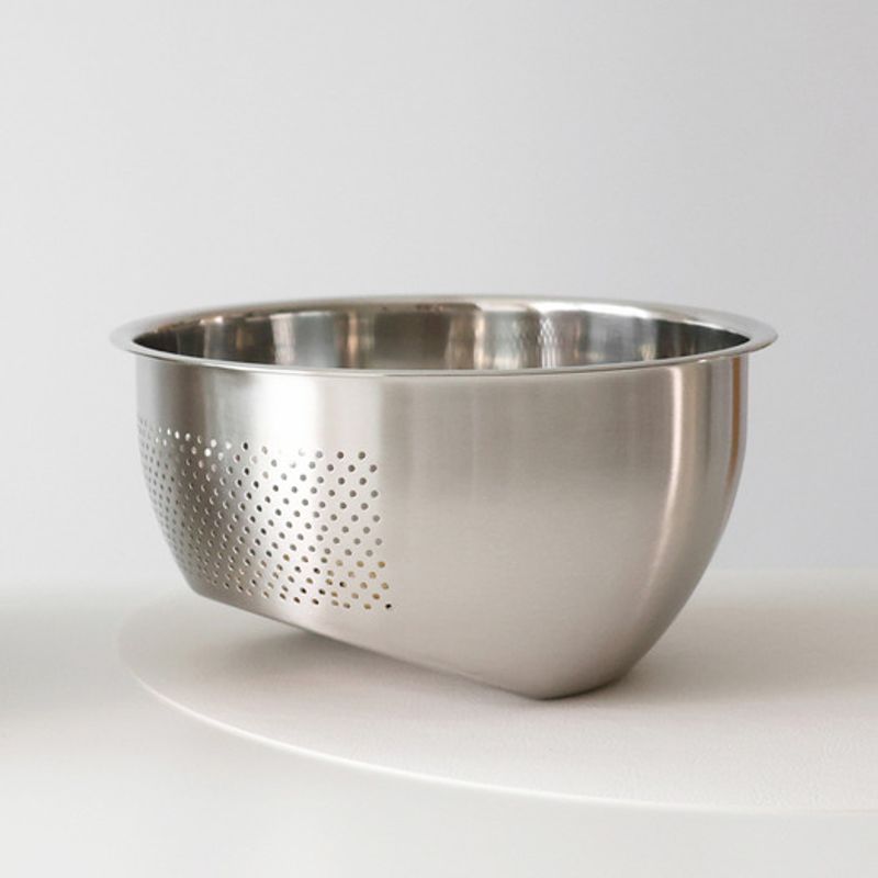 Kamome Kitchen Edelstahl-Reinigungsschüssel mit Perforation, Mehrzweckfunktion