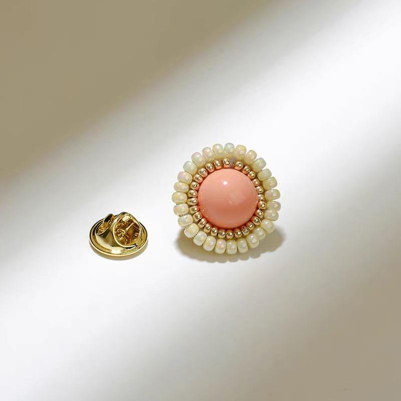 

Жемчужная брошь с уникальным чувством дизайна для женщин, персонализированная застежка с защитой от бликов для закрепления одежды и аксессуаров розовый