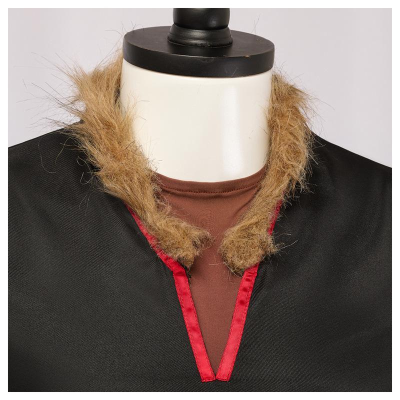 Anime Kristoff Cosplay Costume Halloween Party Outfit Men Stage Performance Role Play Peasant Fur Trim Clothes Full Set