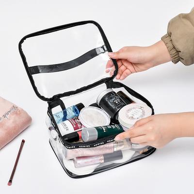 1PC Portable Makeup Toiletry Wash Bag Pouch Zipper Bag Universal Clear Transparent Pvc Travel Cosmetic
