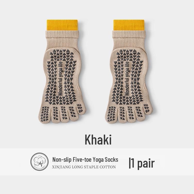 Women's Non-Slip Five-Toe Yoga & Pilates Socks - Professional Cotton Split-Toe Design