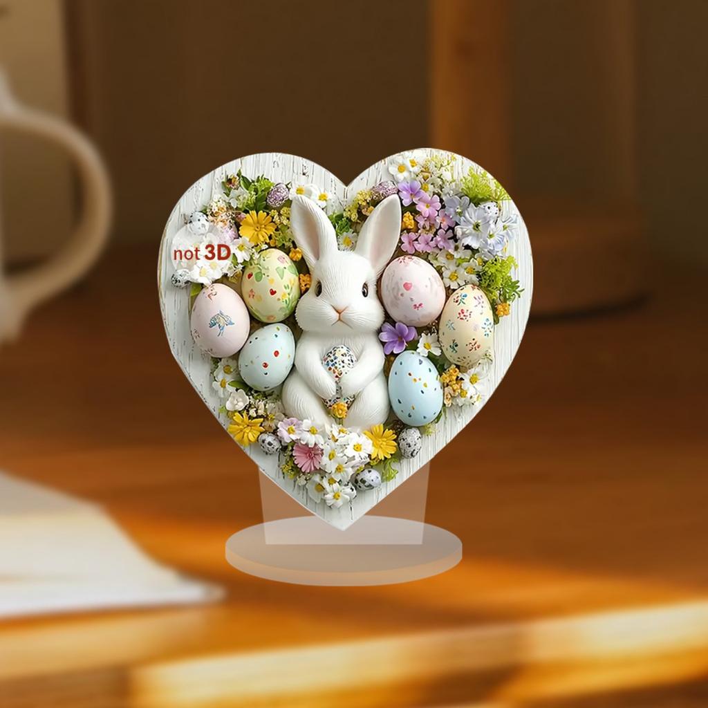 Wielkanocny słodki króliczek jajko 2D płaski akrylowy dom pulpit świąteczna atmosfera dekoracja ozdoby