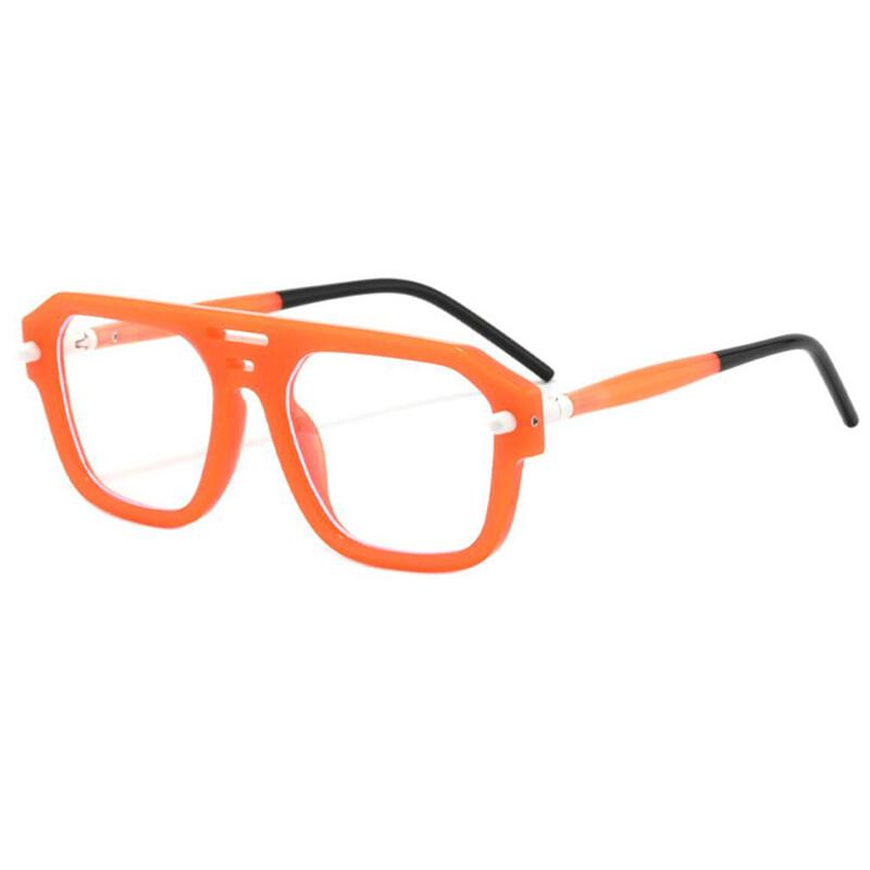 Fashion Square Double Bridges Women Glasses Frame Clear Green Leopard Anti Blue Light Reading Glasses for Men and Women