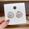 Dongdaemun 925 Silver Pearl Stud Earrings - Retro French Elegance, Versatile Women's Accessory