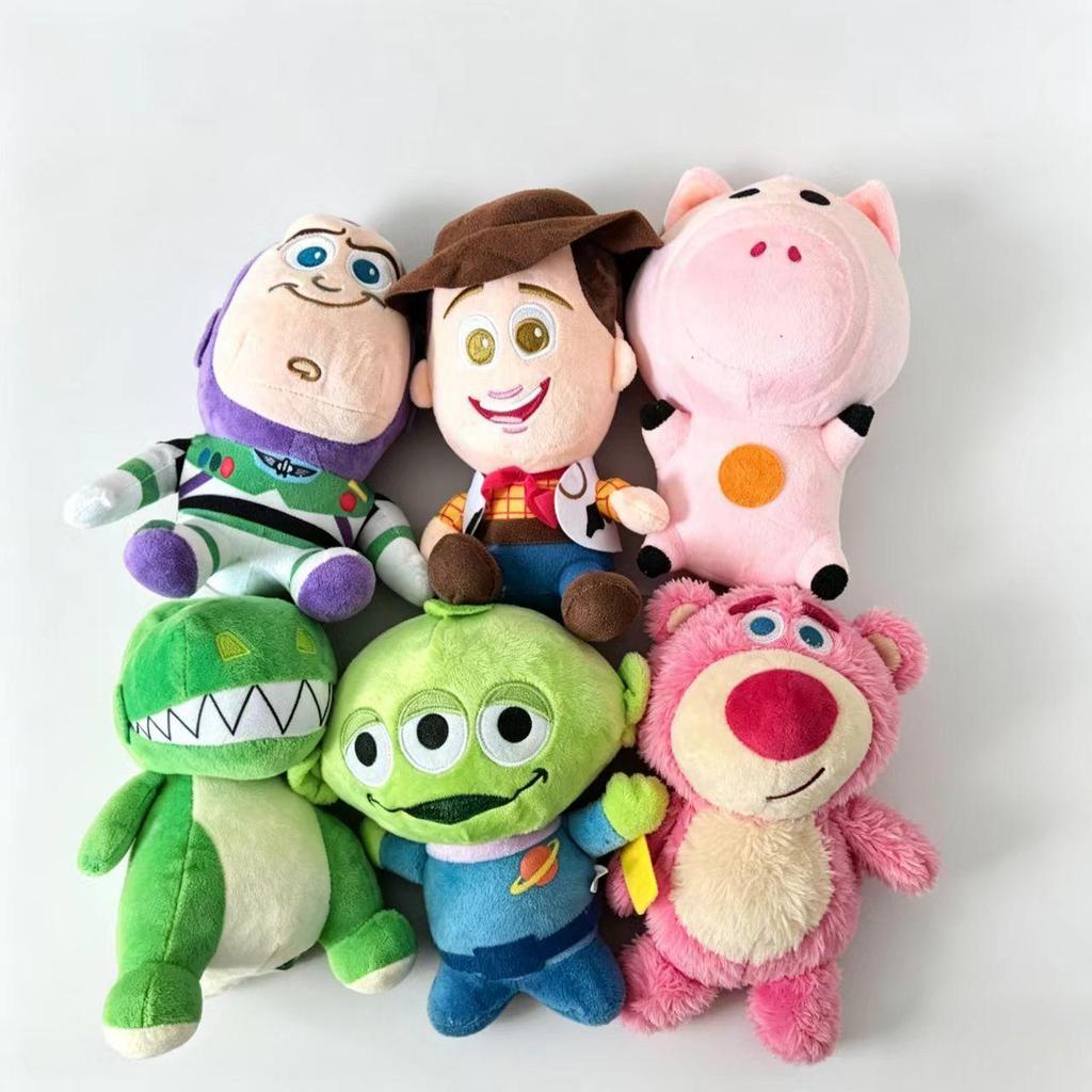 Toy Story Plush Set: Buzz Lightyear, Cowboy Woody, & Strawberry Bear Stuffed Dolls