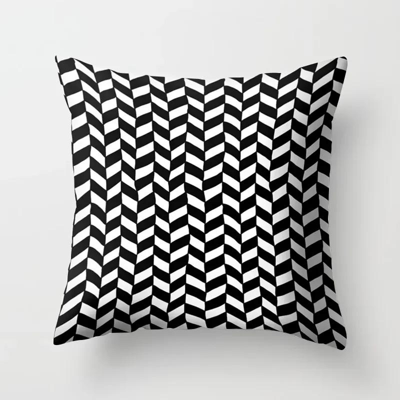 High-grade Black and White Geometric Irregular Pattern Pillowcase Office Living Room Home Pillowcase Car Ornaments